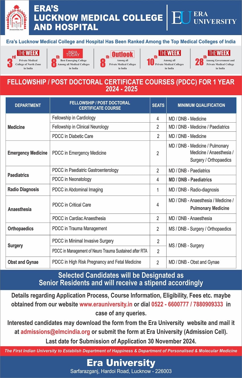 Post Doctoral Certificate Courses